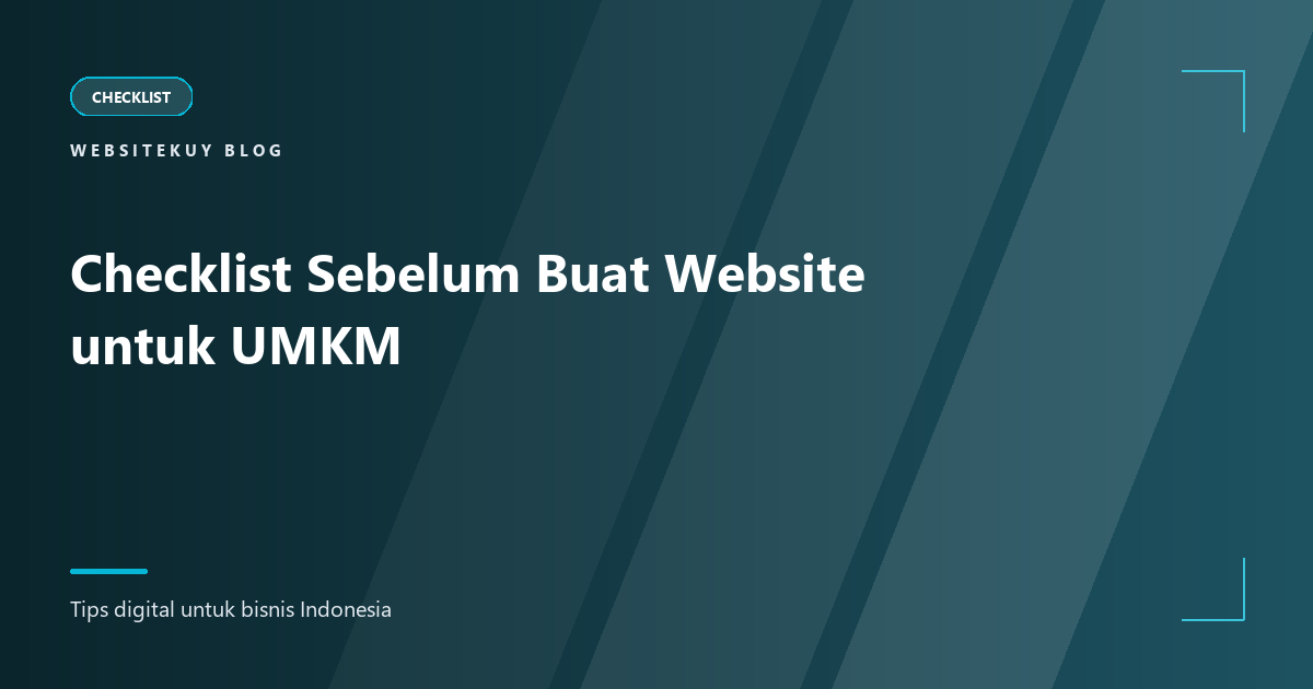 Article cover Checklist Sebelum Buat Website untuk UMKM