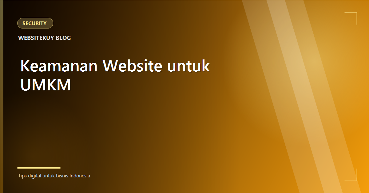 Article cover Keamanan Website untuk UMKM: Checklist Dasar