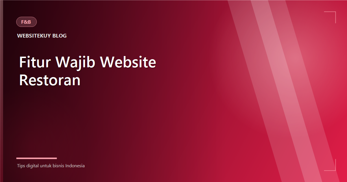 Article cover Fitur Wajib Website Restoran dan Kafe